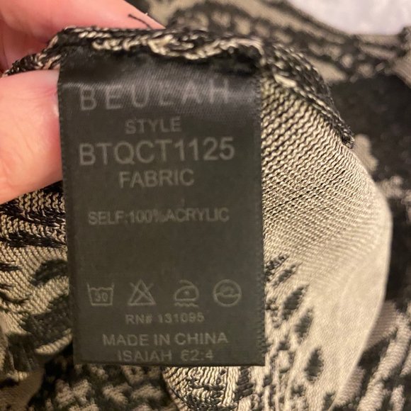 Beulah Ladies Dark & Light Gray Textured Long Sleeve Blouse - Small & Medium - Picture 8 of 10